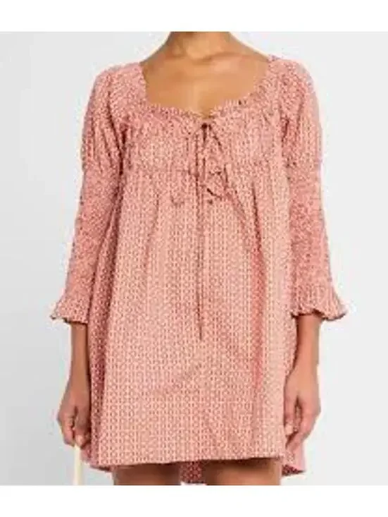 Free People Star Dip Mini Dress in the "Glass Roses Combo" colorway Sz M #1389 - Picture 8 of 13